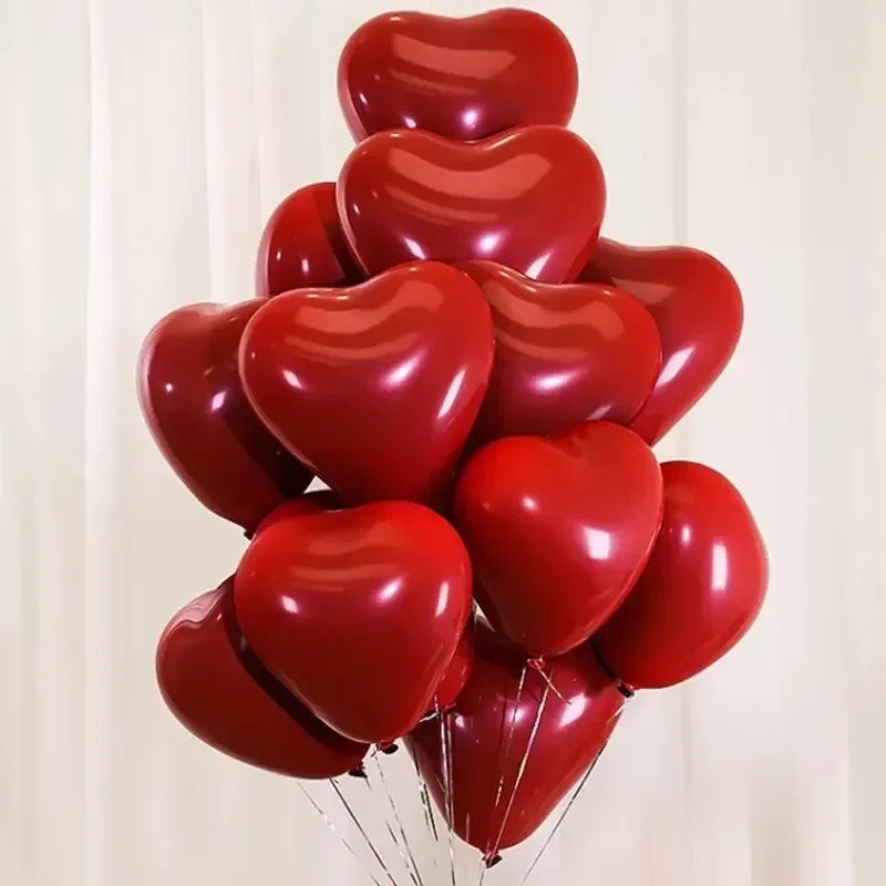 50pcs Red Heart Balloons Inflatable Latex Balloon for Valentine Day Wedding Party Anniversary Decoration Supplies Wholesale