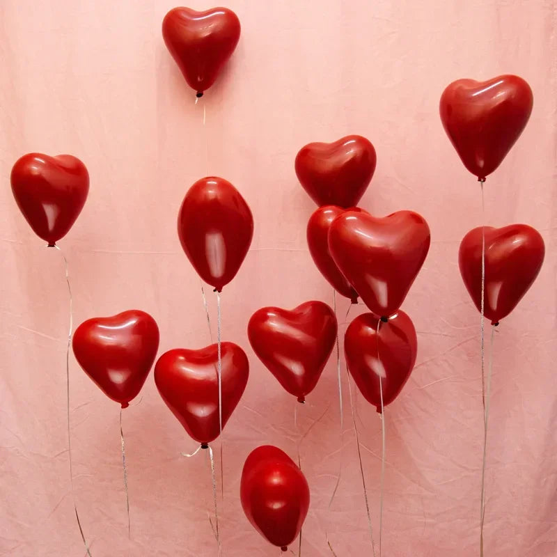 50pcs Red Heart Balloons Inflatable Latex Balloon for Valentine Day Wedding Party Anniversary Decoration Supplies Wholesale