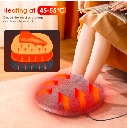 USB Winter Electric Foot Heating Pad Under Desk Household Foot Warmer Heater Soft Plush Foot Warming Thermostat Mat Warm Pad