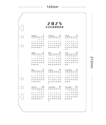 Loose Leaf Notebook Refill Spiral Binder Inner Page Weekly Monthly To Do Line Dot Grid Inside Paper Stationery