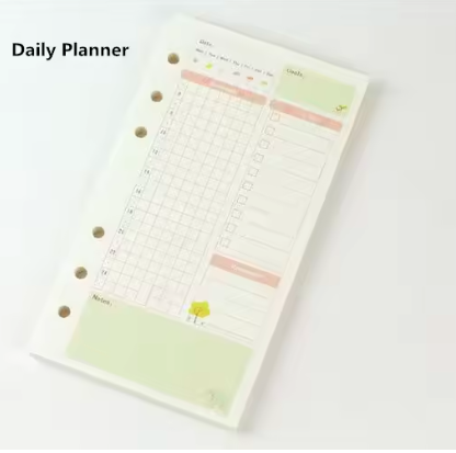 Loose Leaf Notebook Refill Spiral Binder Inner Page Weekly Monthly To Do Line Dot Grid Inside Paper Stationery