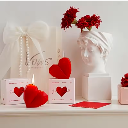 Romantic Red Love Heart Shaped Scented Candles Fragrance Aromatherapy