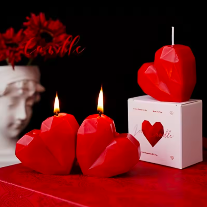 Romantic Red Love Heart Shaped Scented Candles Fragrance Aromatherapy