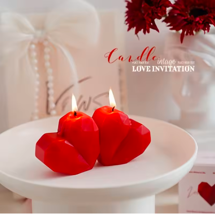 Romantic Red Love Heart Shaped Scented Candles Fragrance Aromatherapy