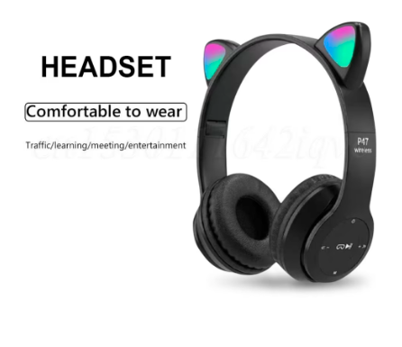 Cat Ears Bluetooth Headset Creative Luminous Wireless Stereo