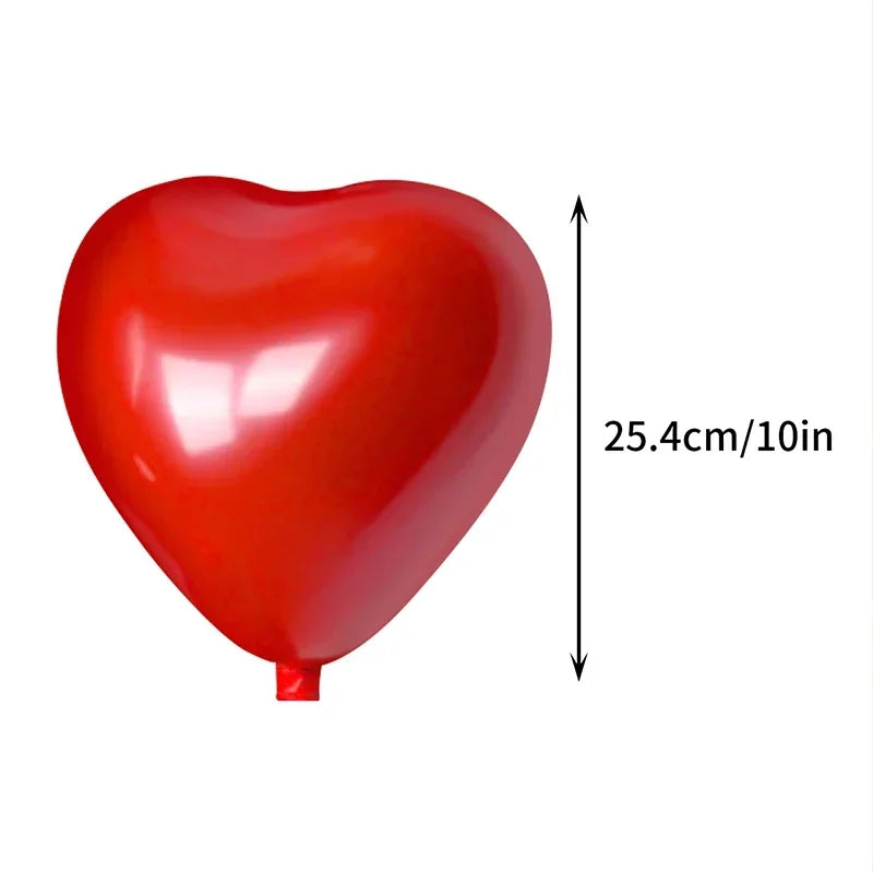 50pcs Red Heart Balloons Inflatable Latex Balloon for Valentine Day Wedding Party Anniversary Decoration Supplies Wholesale