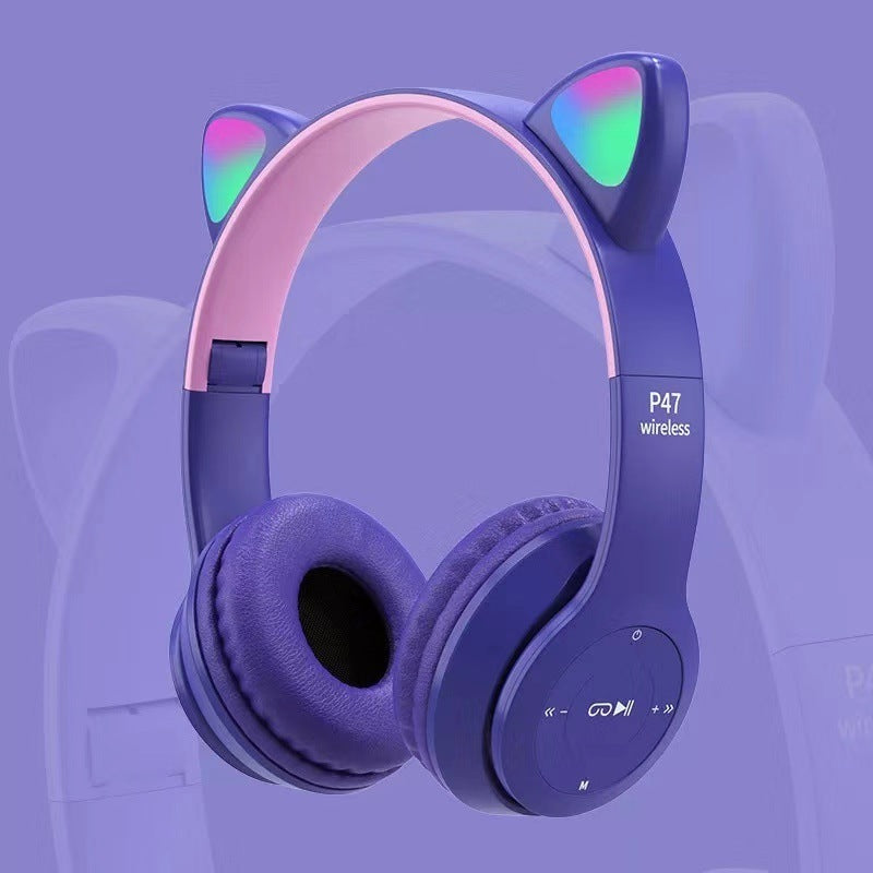 Cat Ears Bluetooth Headset Creative Luminous Wireless Stereo